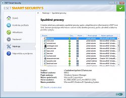 ESET Smart Security - Spuštěné procesy