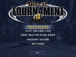 Menu hryUnreal Tournament 2003