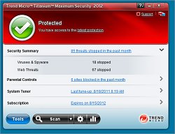 Vzhľad 2012Trend Micro Titanium Antivirus+ Security