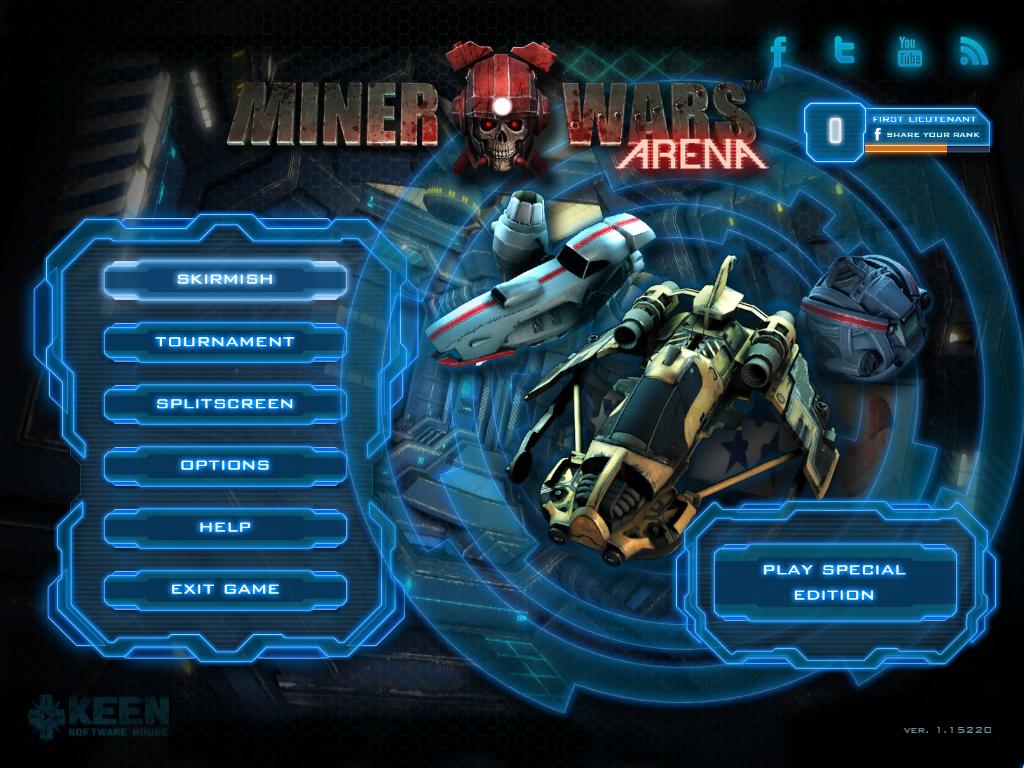 Miner Wars: Arena menu