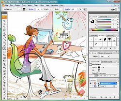 Nielen bitmapovú grafikou a Photoshopom je človek živý, preto existuje aj vektorový IllustratorAdobe Creative Suite 2