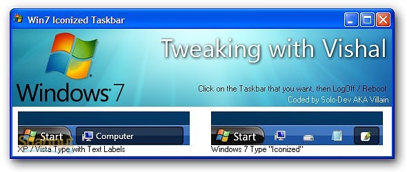 Windows 7 Taskbar Iconizer