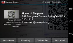 Informácie z kóduBarcode Scanner (mobilné)