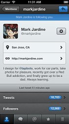 Prehľad užívateľaTweetbot for Twitter (iPhone & iPod touch) (mobilné)