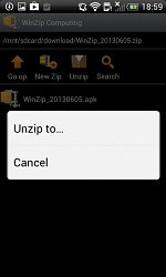 RozbaľteWinZip (mobilné)