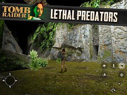 Lara sa musí vysporiadať aj s dinosauramiTomb Raider I (mobilné)