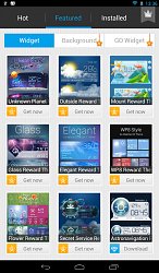 Množstvo rôznych widgetovGO Weather Forecast & Widgets (mobilné)