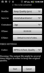 Výber kontajneraVideo Converter Android (mobilné)