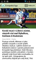 Európska ligaSport.cz (mobilné)