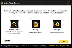 Základný vzhľadNorton Power Eraser