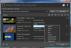 Konkrétne zariadenieDirect Video Downloader