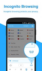 Privátne prezeranieUC Browser (mobilné)