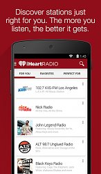 Výber z množstva staníciHeartRadio (mobilné)