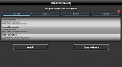 Nastavenia kvality streamuVLC Streamer (mobilné)