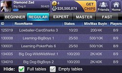 Výber z dostupných možnostíTexas HoldEm Poker Deluxe (mobilné)