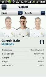 Profil hráčaReal Madrid App (mobilné)