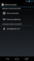 Pridávanie účtuGoogle Authenticator (mobilné)
