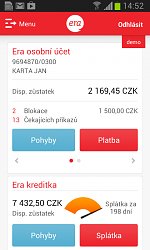 Demo verziaEra smartbanking (mobilné)