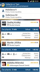 Výber taxiLiftago Taxi (mobilné)