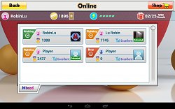 Online multiplayerVirtual Table Tennis (mobilné)