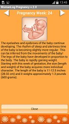 Informácie o plodeWomanLog Pregnancy (mobilné)