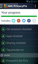 Viac možnostíAVG PrivacyFix (mobilné)