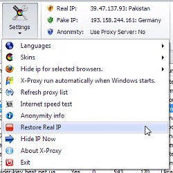 Návrat riadnej IP adresyX-Proxy