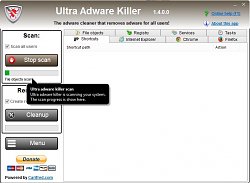 SkenovanieUltra Adware Killer