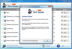 ZačiatokMicrosoft Fix It Center