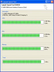 Klávesa Windows XPLamark Speed Test