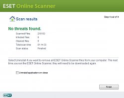 Žiadne hrozby neboli nájdenéESET Online Scanner