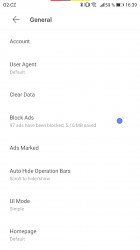 Hlavné možnostiVia Browser (mobilné)