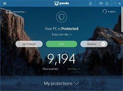 Hlavné okno programuPanda Protection Complete
