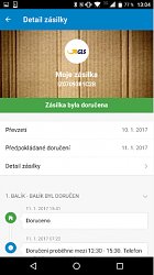 Detail zásielkyZaslat.cz (mobilné)