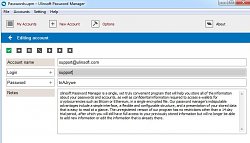 Editácia profiluUlinsoft Password Manager