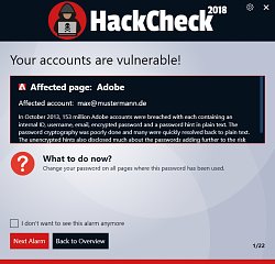 Zraniteľné účtyHackCheck