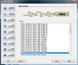 WMA nastaveniaAUDIOzilla Audio Converter