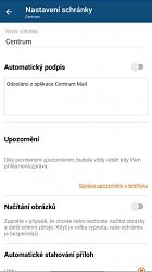 Nastavenie schránkyCentrum.cz mail (mobilné)