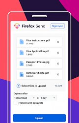 Upload súborovFirefox Send (mobilné)
