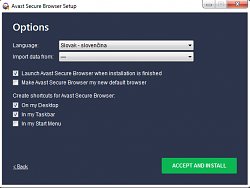 Výber jazykaAvast Secure Browser