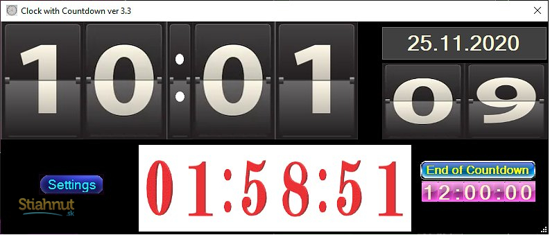 Clock with countdown on desktop