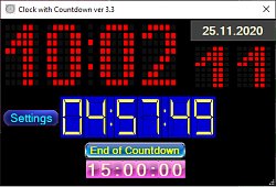 Clock with countdown on desktop