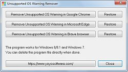 Unsupported OS Warning Remover